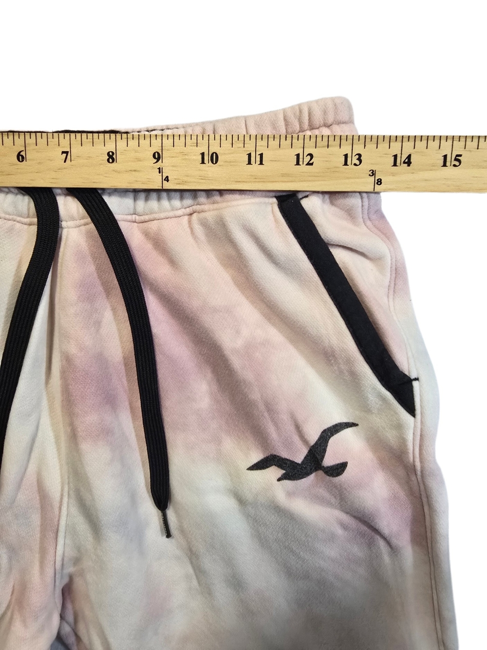 Hollister Womens Tie Dye Jogger Sweatpants Pink Logo Fleece Lounge Pants - Picture 6 of 15